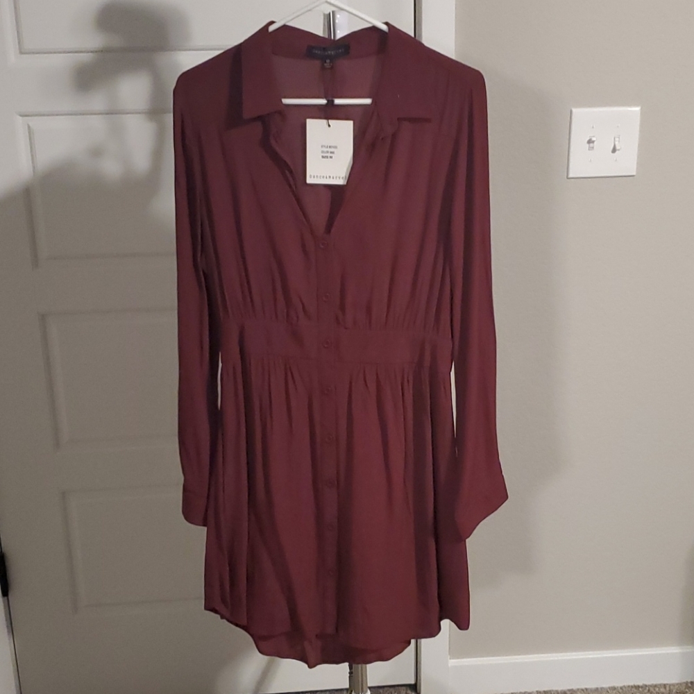 NWT red button-up dress M